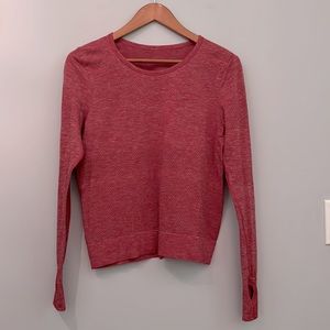 Lululemon Breeze By Long Sleeve Heathered Cranberry Size 8